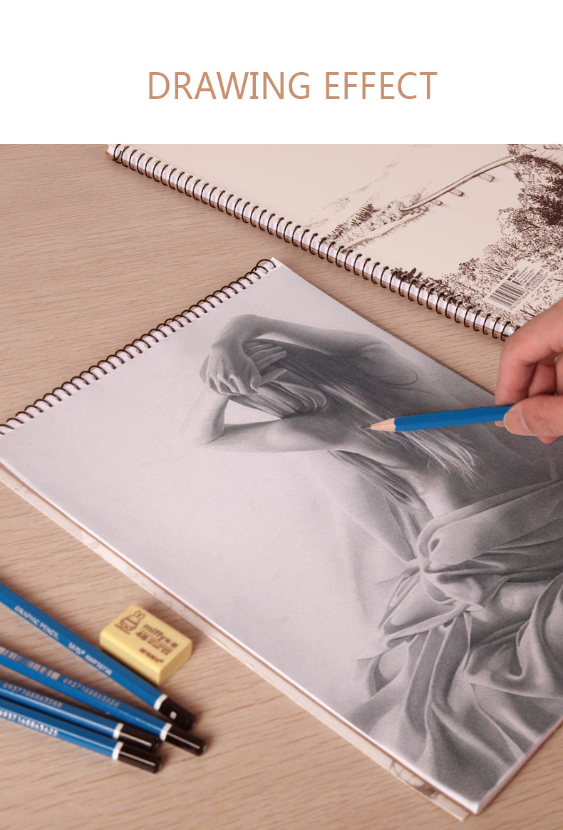 Sketch Pad 40 Sheets Artist Drawing Painting Art Paper with Thick Baseboard(28.7*20.8cm) V462-P-46-01