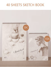 Sketch Pad 40 Sheets Artist Drawing Painting Art Paper with Thick Baseboard(28.7*20.8cm) V462-P-46-01