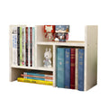 Resize-able Thick Wood Desktop Bookshelf Display Rack Unit(White) V462-SP-54-01