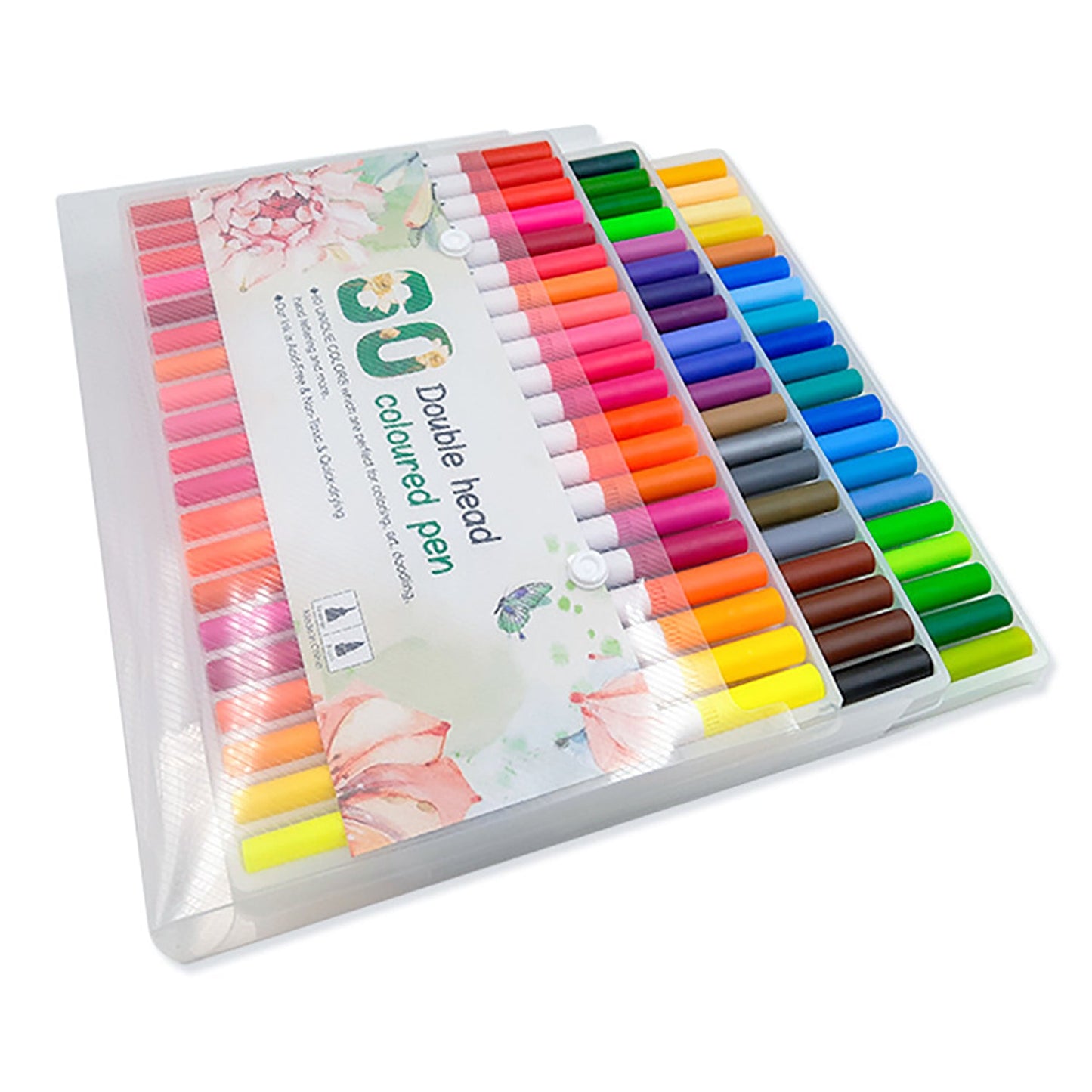 60 Unique Colors Double Head Acid- Free Non-Toxic Coloured Pens V462-SP-69-01