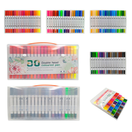 60 Unique Colors Double Head Acid- Free Non-Toxic Coloured Pens V462-SP-69-01