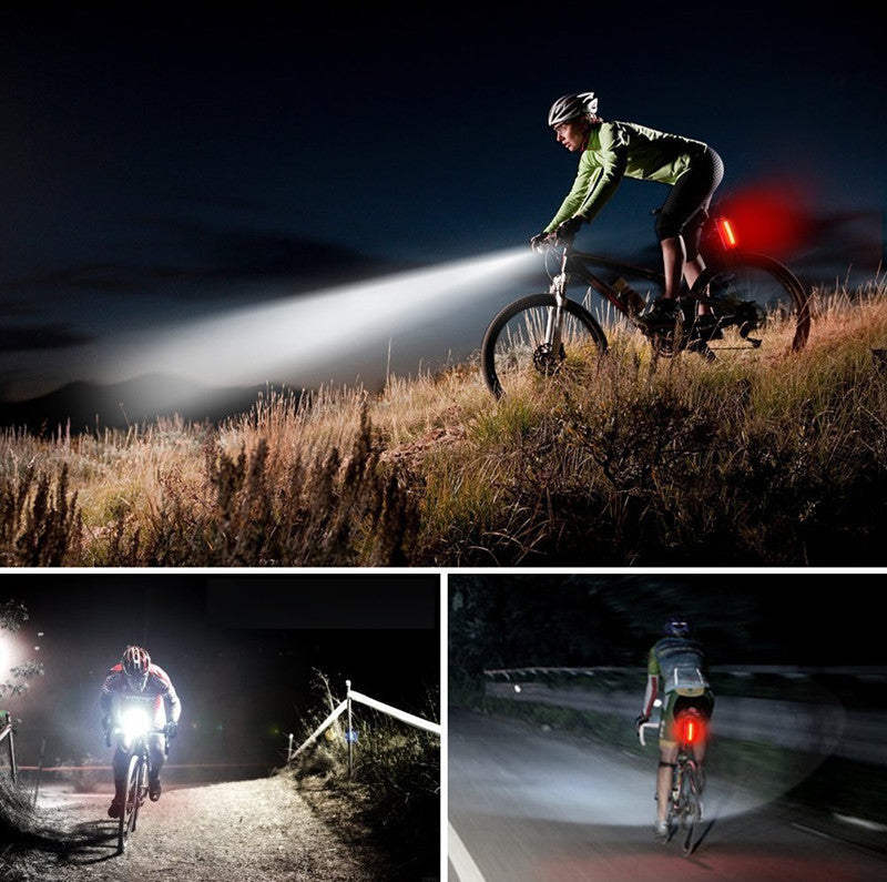 Rechargeable LED Bicycle Light USB Waterproof Cycle Headlight-Taillight Combinations V462-T-01-01
