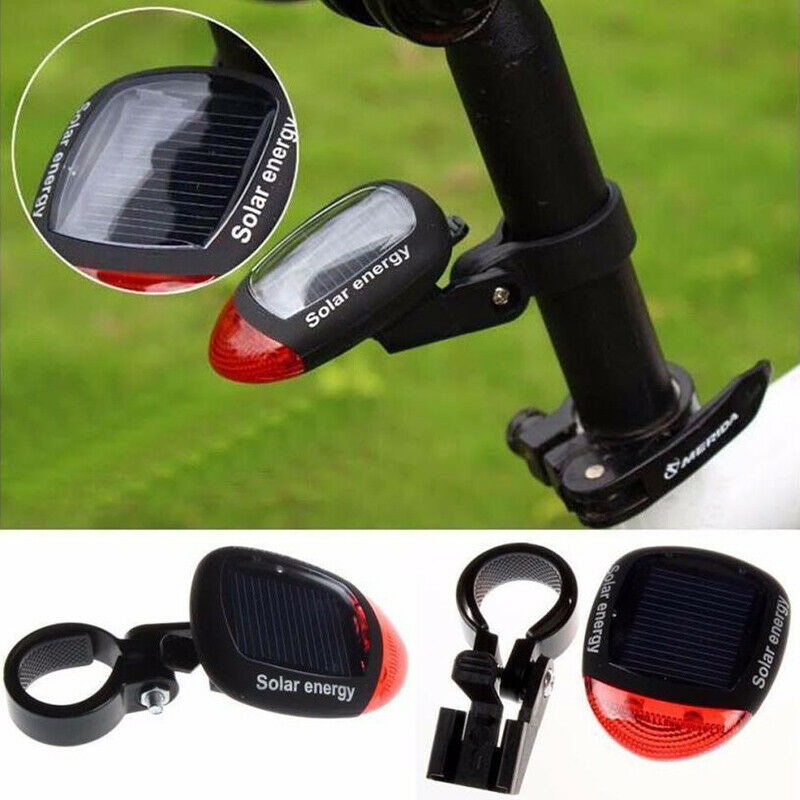 Solar Powered Bicycle Cycling Bike LED Headlight + Rear Tail Light Lamp LED with Gift Box V462-T-08-01
