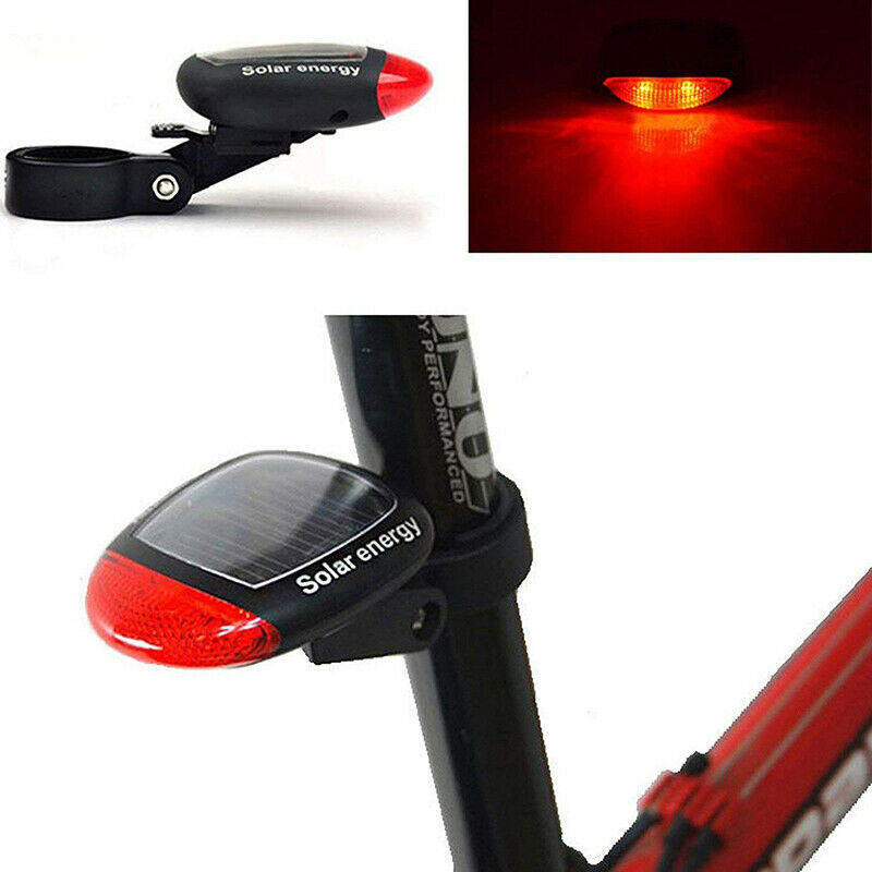 Solar Powered Bicycle Cycling Bike LED Headlight + Rear Tail Light Lamp LED with Gift Box V462-T-08-01