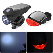 Solar Powered Bicycle Cycling Bike LED Headlight + Rear Tail Light Lamp LED with Gift Box V462-T-08-01