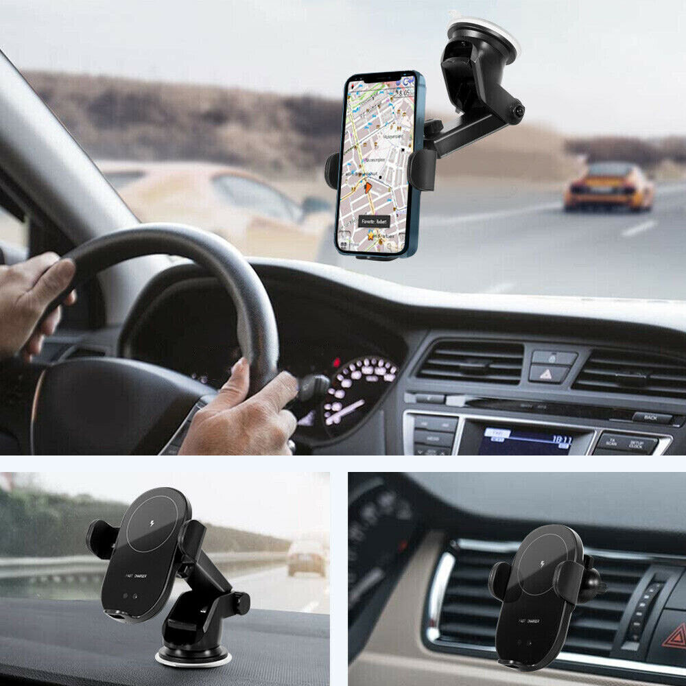Automatic Clamping 15W Wireless Car Fast Charger Mount 2in1 Car Phone Holder V462-TA-100-01