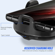 Automatic Clamping 15W Wireless Car Fast Charger Mount 2in1 Car Phone Holder V462-TA-100-01