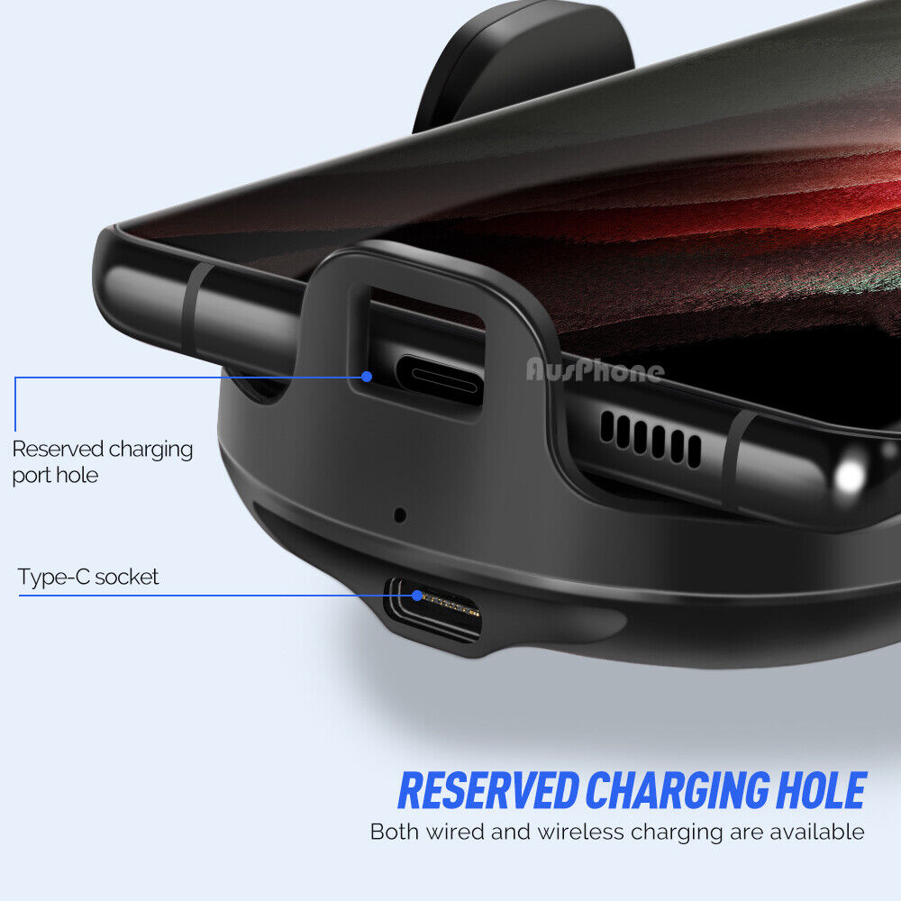 Automatic Clamping 15W Wireless Car Fast Charger Mount 2in1 Car Phone Holder V462-TA-100-01
