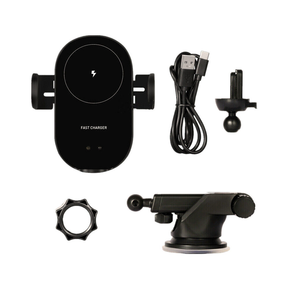 Automatic Clamping 15W Wireless Car Fast Charger Mount 2in1 Car Phone Holder V462-TA-100-01