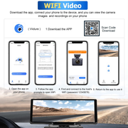 10.26" Wireless Apple Android Carplay Dual Dash Cam Front Rear Camera with 64G Card V462-TA-102-01