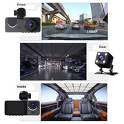 3 Channel Car DVR HD 1080P Vehicle Dash Cam Three Way Camera DVRs Recorder with 32 GB Card V462-TA-103-01