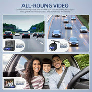 Front and Rear Triple Lens Dash Cam 1080P HD 4-inch touch screen wide-angle lens V462-TA-105-01