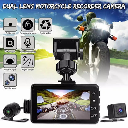 3inch LCD HD Dual Camera Motorcycle DVR Video Driving Recorder With 32G Card V462-TA-107-01