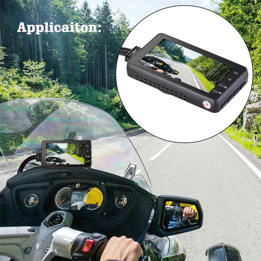 3inch LCD HD Dual Camera Motorcycle DVR Video Driving Recorder With 32G Card V462-TA-107-01