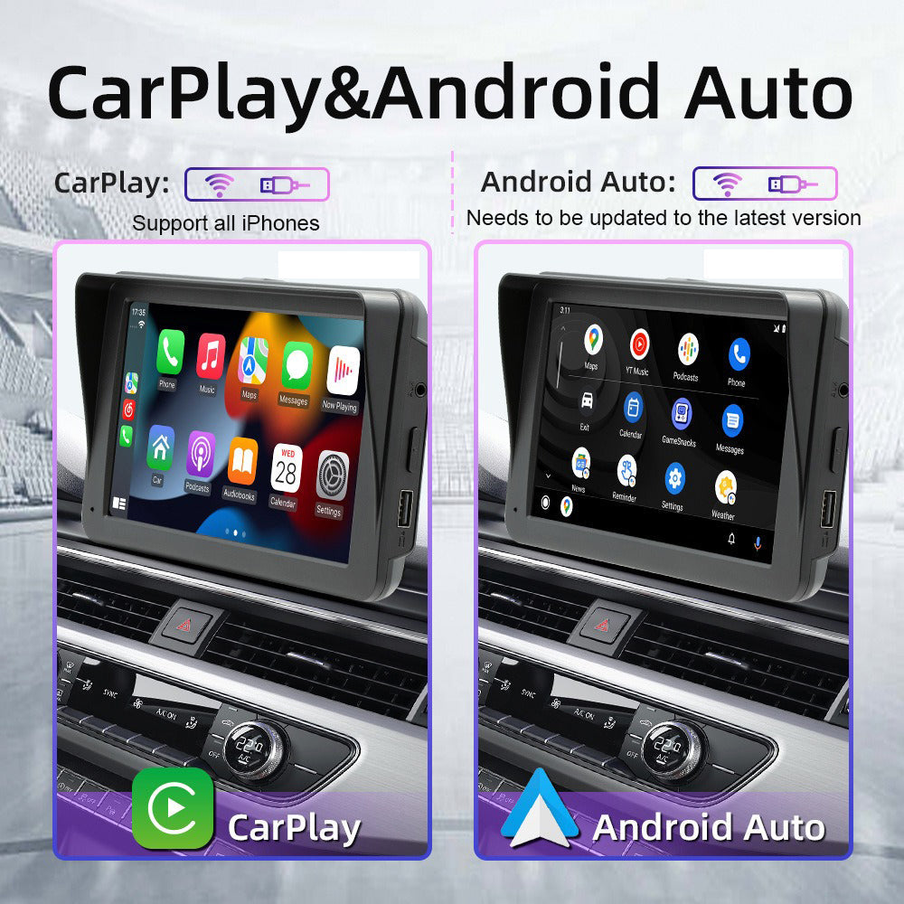 7" IPS HD Touch Screen Apple Android Carplay with Dual Dashcam 64G Card V462-TA-111-01