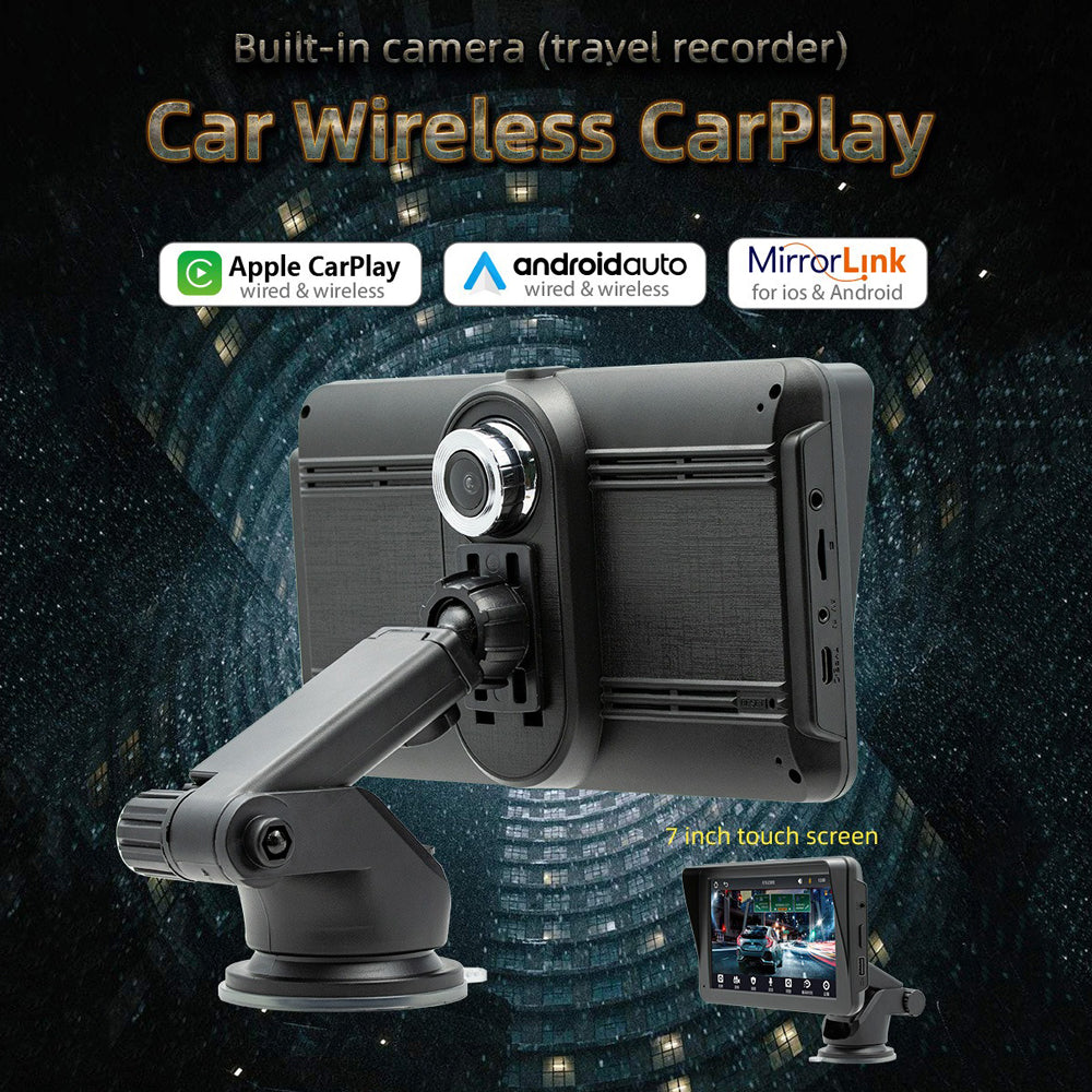 7" IPS HD Touch Screen Apple Android Carplay with Dual Dashcam 64G Card V462-TA-111-01