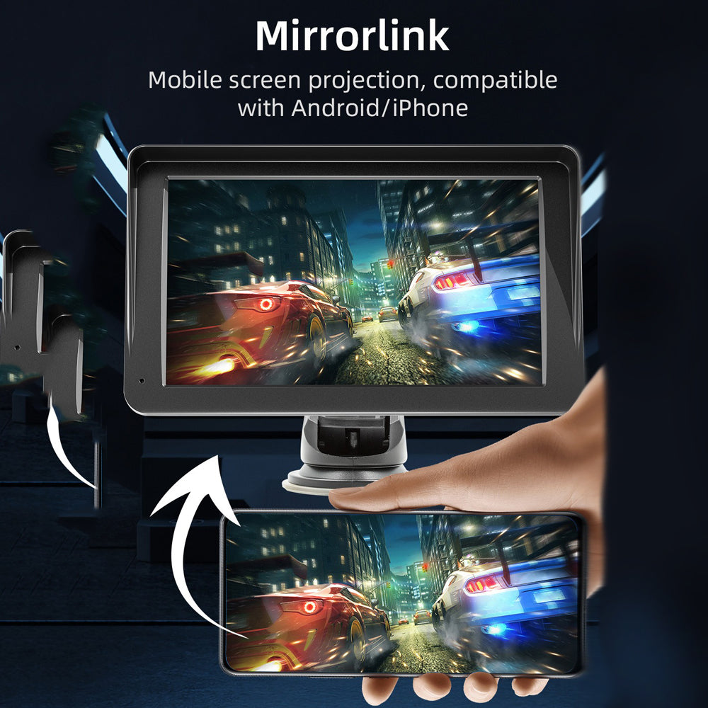 7" IPS HD Touch Screen Apple Android Carplay with Dual Dashcam 64G Card V462-TA-111-01