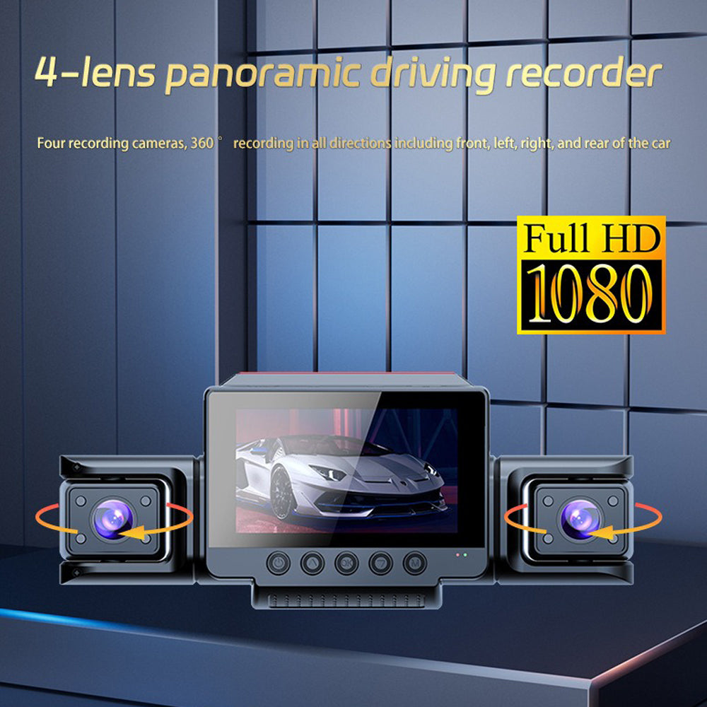 4-Channel 360 degrees Panoramic 1080P HD Dash Cam Comes With 32GB TF Card V462-TA-114-01