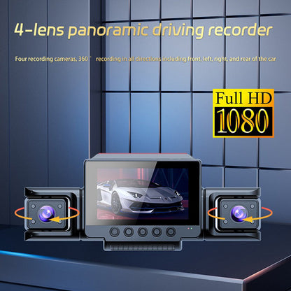 4-Channel 360 degrees Panoramic 1080P HD Dash Cam Comes With 32GB TF Card V462-TA-114-01
