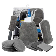 Car Cleaning Sponge Towel Brushe Set 9Pcs Car Wash Kits Cleaning Tools Set V462-TA-116-01