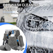 Car Cleaning Sponge Towel Brushe Set 9Pcs Car Wash Kits Cleaning Tools Set V462-TA-116-01