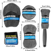 Car Cleaning Sponge Towel Brushe Set 9Pcs Car Wash Kits Cleaning Tools Set V462-TA-116-01