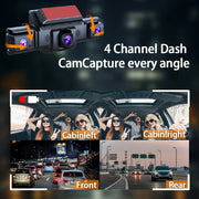 4 Channel 5G WiFi Dashcam FHD 1080P 170 degrees Wide Angle G-Sensor with 64GB Card V462-TA-117-01