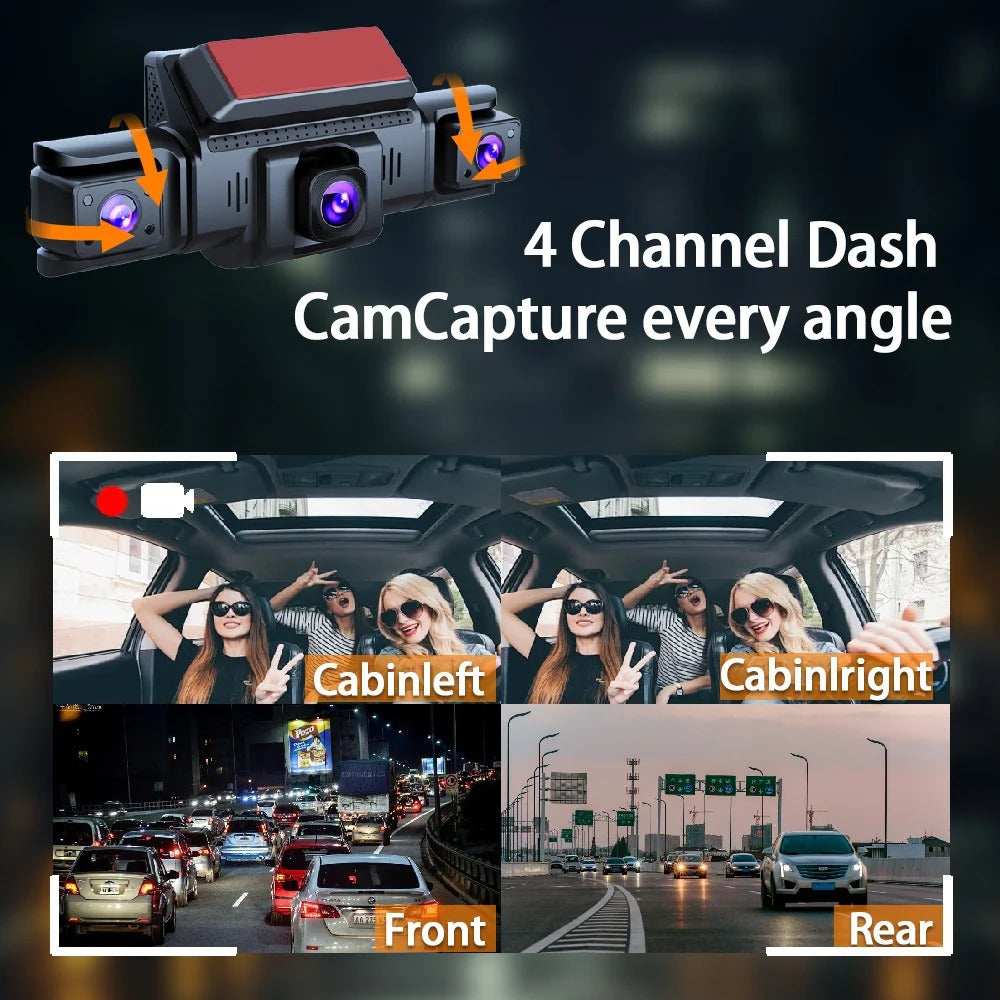 4 Channel 5G WiFi Dashcam FHD 1080P 170 degrees Wide Angle G-Sensor with 64GB Card V462-TA-117-01