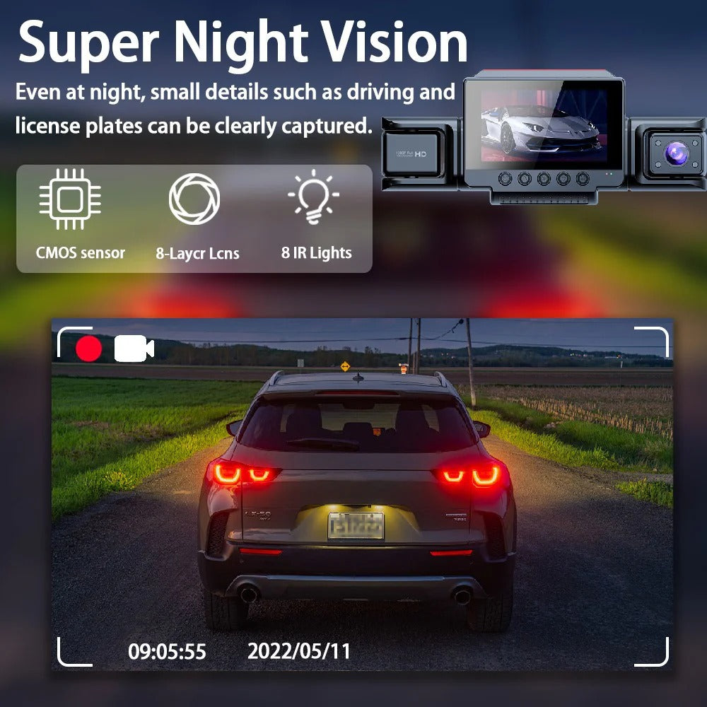 4 Channel 5G WiFi Dashcam FHD 1080P 170 degrees Wide Angle G-Sensor with 64GB Card V462-TA-117-01