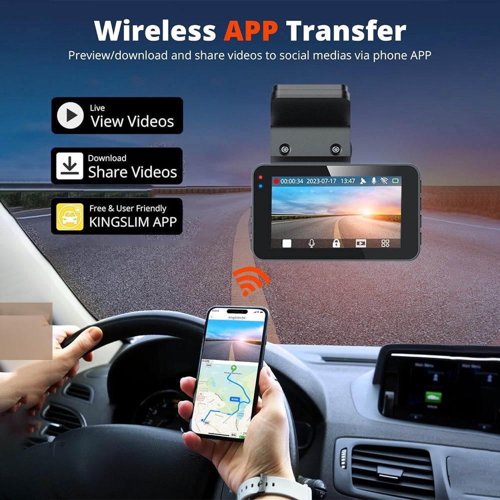 4K+2.5K Dual Dash Cam with WiFi GPS ADAS, Front and Rear Car Camera Recorder with 32GB Card V462-TA-118-01