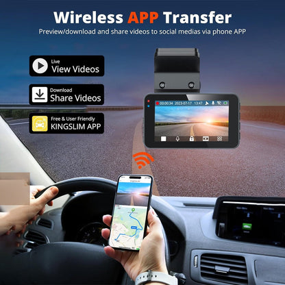 4K+2.5K Dual Dash Cam with WiFi GPS ADAS, Front and Rear Car Camera Recorder with 32GB Card V462-TA-118-01