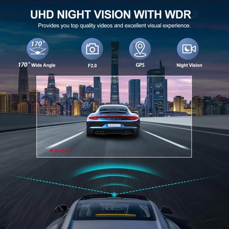 4K+2.5K Dual Dash Cam with WiFi GPS ADAS, Front and Rear Car Camera Recorder with 32GB Card V462-TA-118-01
