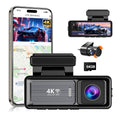 4K Wifi Dash Cam Front, 1080P In-Car Rear Dual Recording with GPS 64GB Card V462-TA-120-01