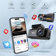 4K Wifi Dash Cam Front, 1080P In-Car Rear Dual Recording with GPS 64GB Card V462-TA-120-01