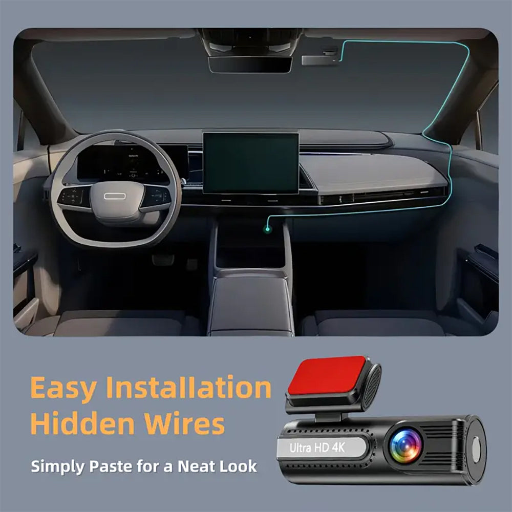 4K WiFi Car Dash Cam Dual Lens Wide Angle IPS Screen Night Vision Recording with 32GB Card V462-TA-122-01