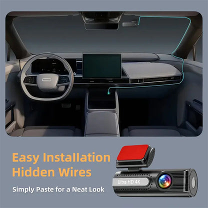 4K WiFi Car Dash Cam Dual Lens Wide Angle IPS Screen Night Vision Recording with 32GB Card V462-TA-122-01