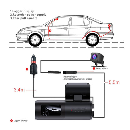 4K WiFi Car Dash Cam Dual Lens Wide Angle IPS Screen Night Vision Recording with 32GB Card V462-TA-122-01