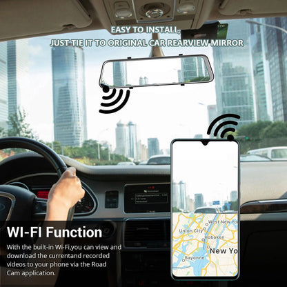 10" 4K Mirror Dash Cam, 2K Rear Camera, WiFi GPS ADAS BSD, Stream Media, 64GB Included V462-TA-123-01