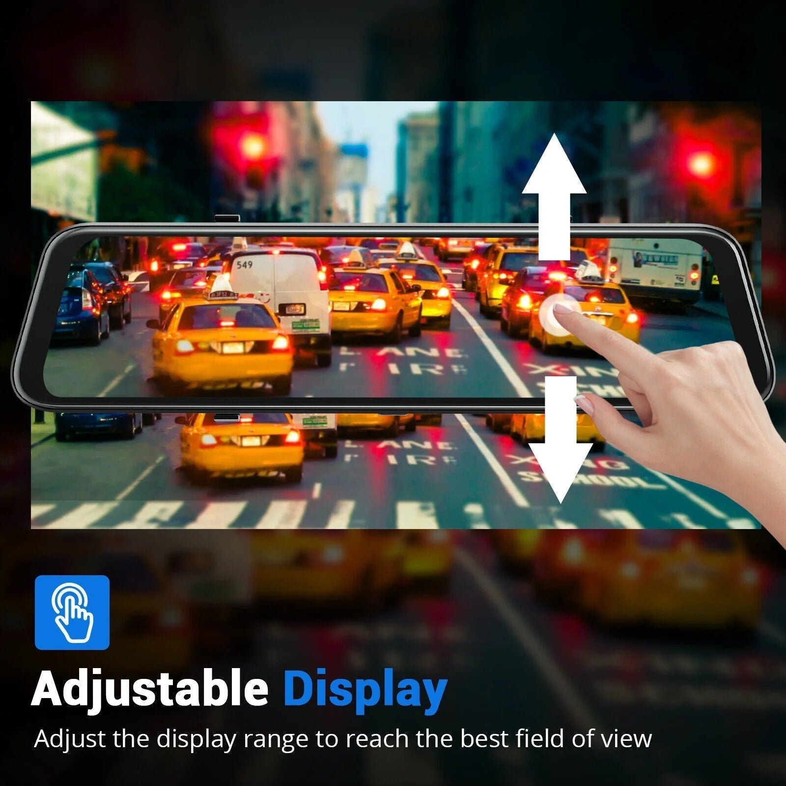 10" 4K Mirror Dash Cam, 2K Rear Camera, WiFi GPS ADAS BSD, Stream Media, 64GB Included V462-TA-123-01