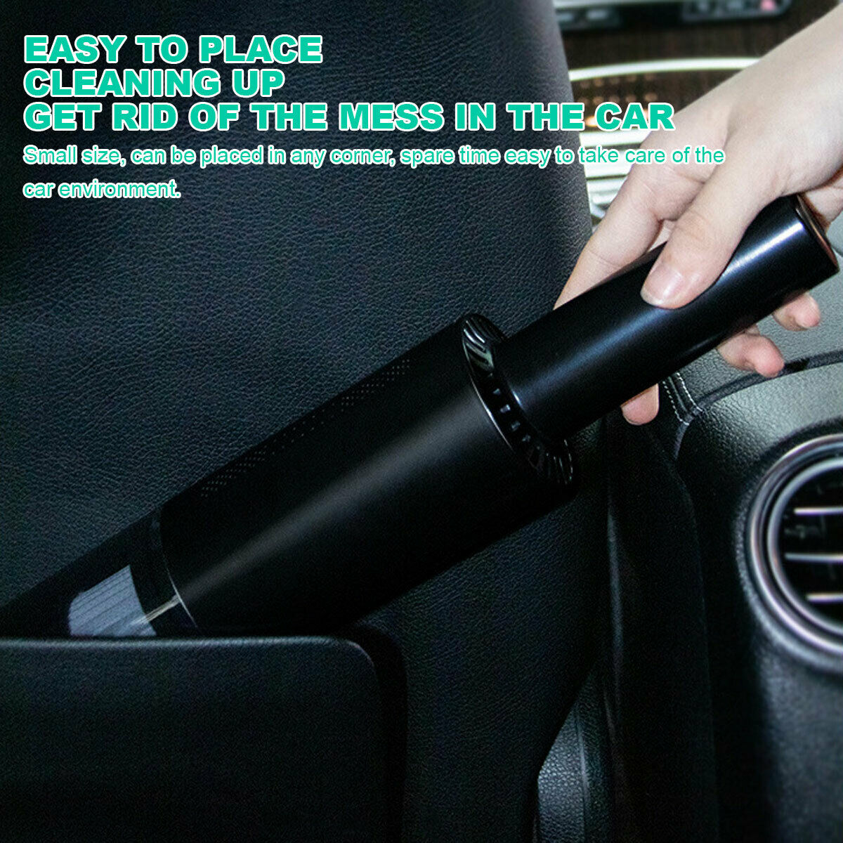 Wireless Charge 6000Pa Suction Powerful Portable Car Vacuum Cleaner Home Duster(Black) V462-TA-77-01