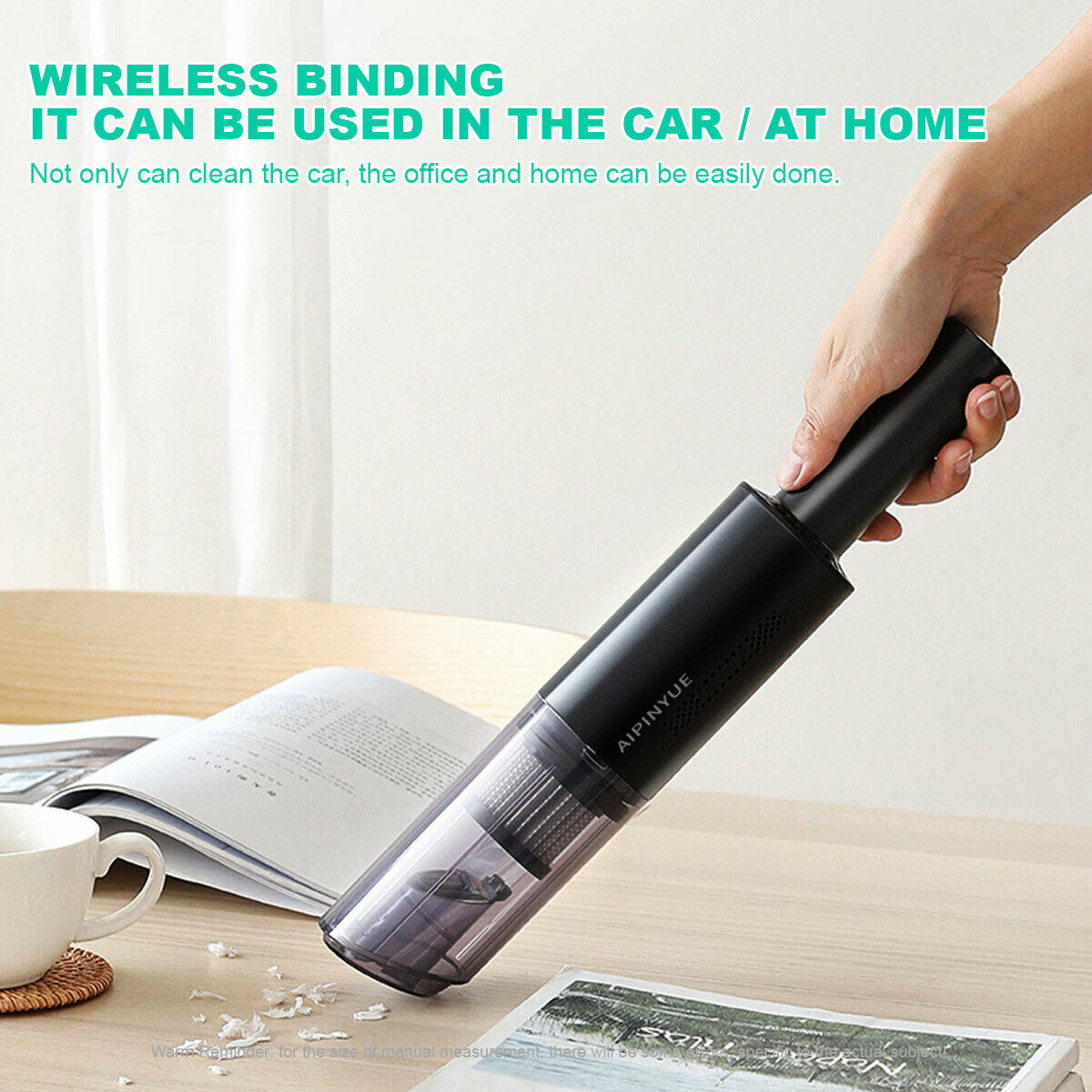Wireless Charge 6000Pa Suction Powerful Portable Car Vacuum Cleaner Home Duster(White) V462-TA-77-02