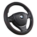 Universal Luxury Car 37-38cm Steering Wheel Cover PU Leather Non-slip Breathable (Black-red) V462-TA-84-01