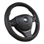 Universal Luxury Car 37-38cm Steering Wheel Cover PU Leather Non-slip Breathable (Black-red) V462-TA-84-01