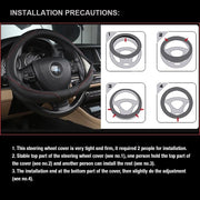 Universal Luxury Car 37-38cm Steering Wheel Cover PU Leather Non-slip Breathable (Black-red) V462-TA-84-01