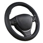 Universal Luxury Car 37-38cm Steering Wheel Cover PU Leather Non-slip Breathable (Black-blue) V462-TA-84-02