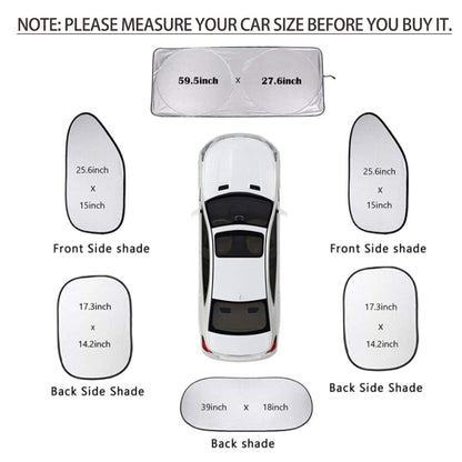 Set of 6 Auto Front Rear Windshield Side Window Sun Shade Car Visor Cover Block V462-TA-88-01