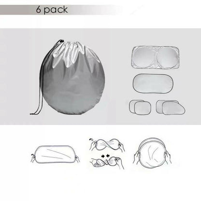 Set of 6 Auto Front Rear Windshield Side Window Sun Shade Car Visor Cover Block V462-TA-88-01