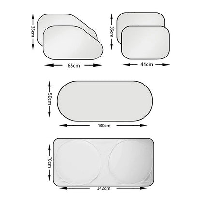 Set of 6 Auto Front Rear Windshield Side Window Sun Shade Car Visor Cover Block V462-TA-88-01
