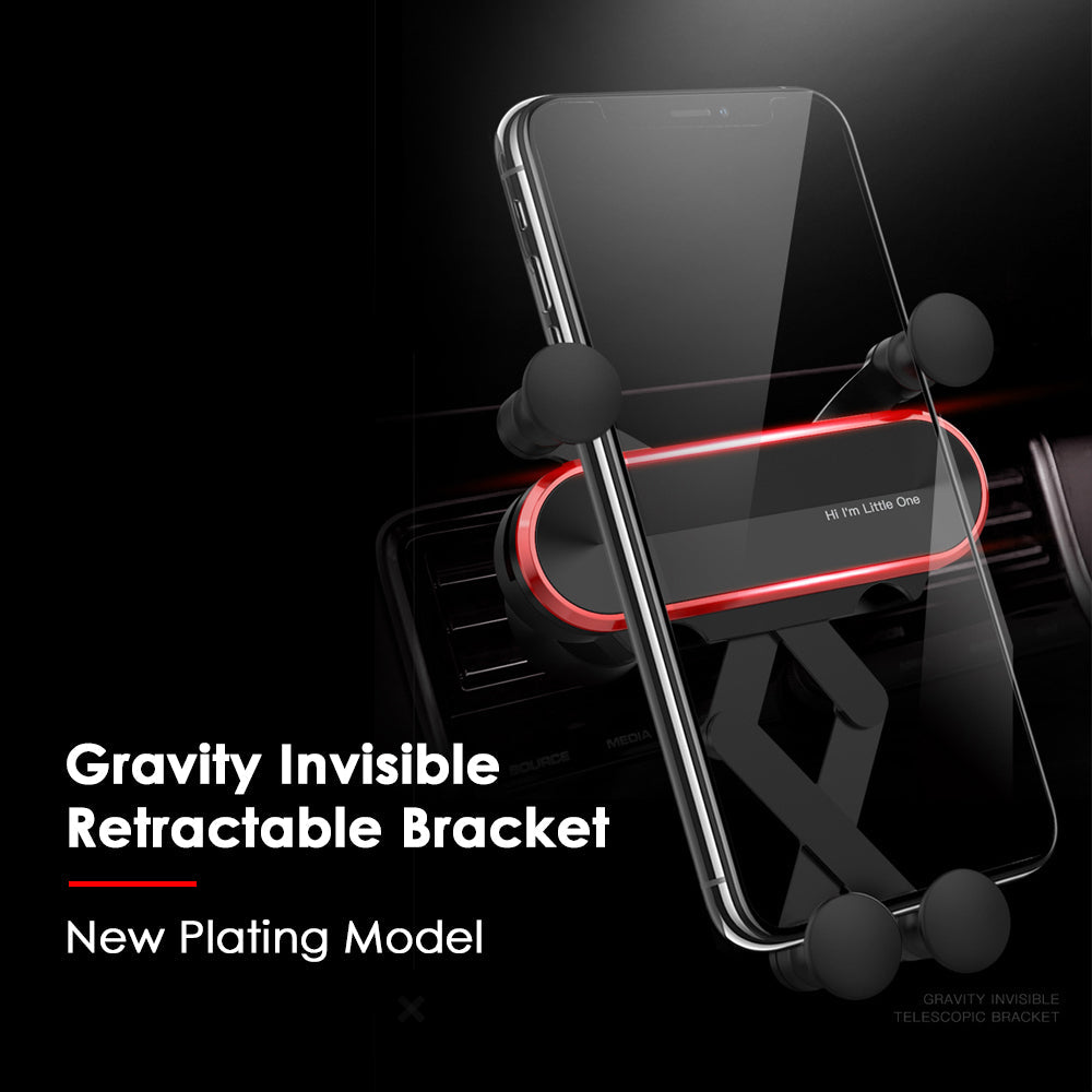 Car Phone Holder Metal Gravity 360 Universal Rotation Ball Air Vent Cellphone Stand(White) V462-TA-92-02