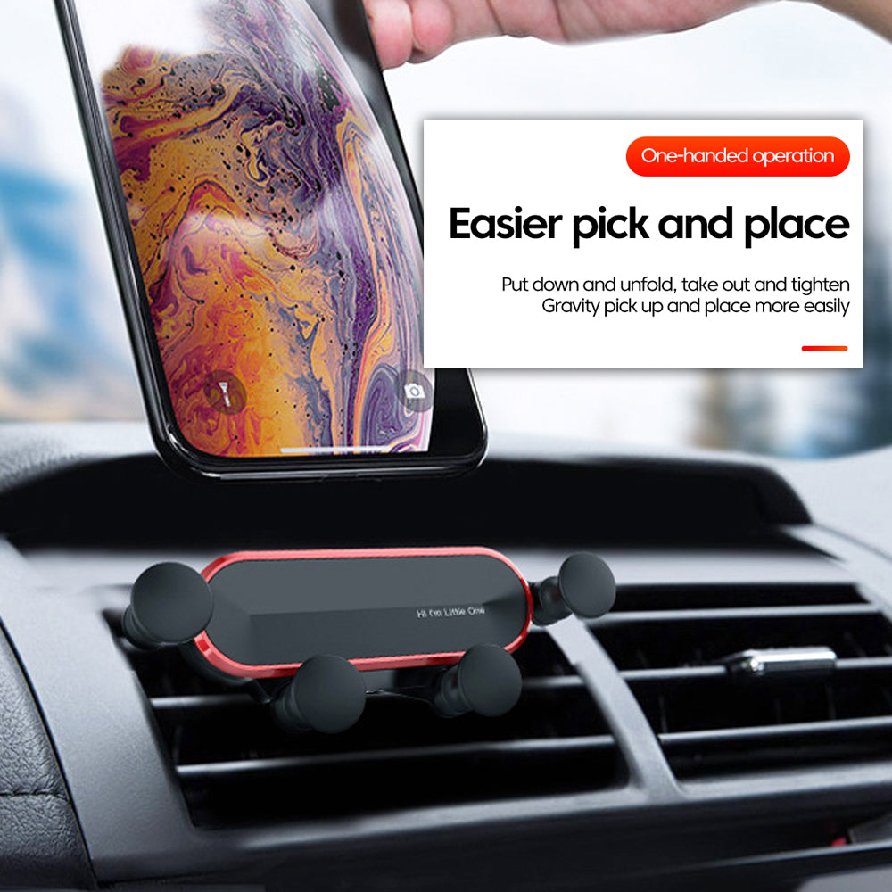 Car Phone Holder Metal Gravity 360 Universal Rotation Ball Air Vent Cellphone Stand(White) V462-TA-92-02